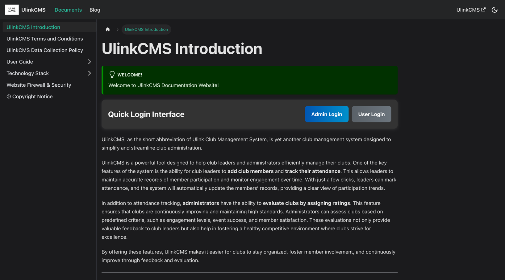 Documentation Homepage